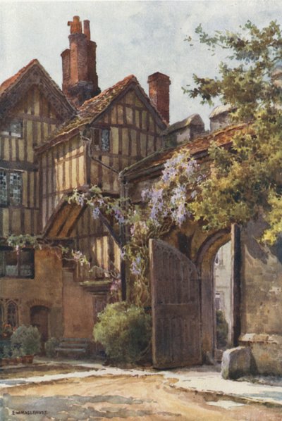 The Close Gate (färg litho) av Ernest William Haslehust