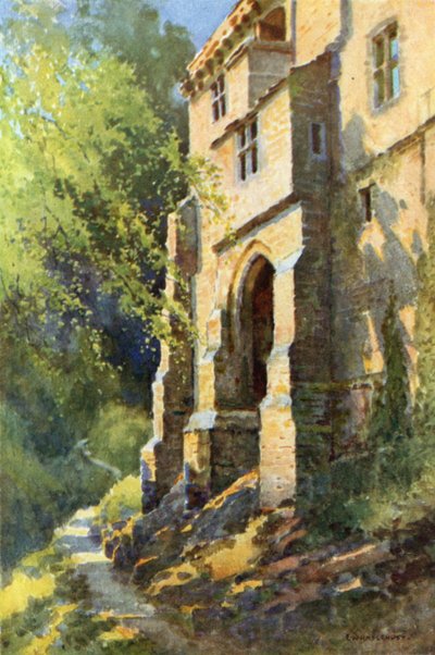The Palace, Dunfermline (färg litho) av Ernest William Haslehust