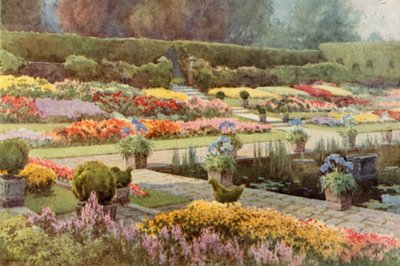 The Sunken Garden, Kensington Palace (färg litho) av Ernest William Haslehust