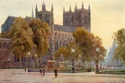 Westminster Abbey (litho i färg) av Ernest William Haslehust