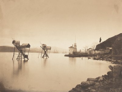 Pecheries vid Kiretch-Bournou Bosphore, Europa Fiske vid Kiretch-Bournou..., 1854. av Ernest de Caranza