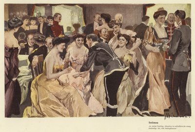 Intimes (färg litho) av Ernst (after) Heilemann
