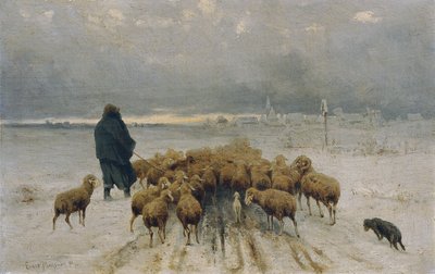 Återvändande fårflock av Ernst Adolph Meissner