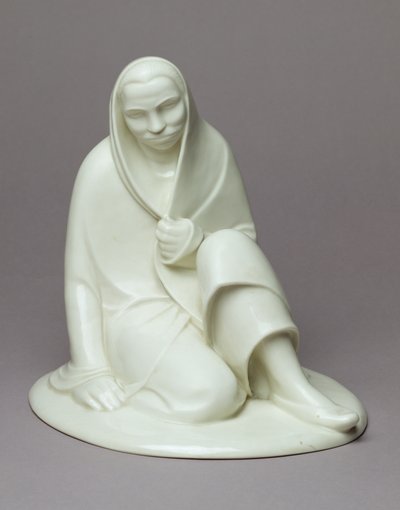 Stillasittande flicka, 1907-08 (porslin) av Ernst Barlach