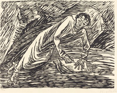 The Writing Prophet Saint John på Patmos, 1919. av Ernst Barlach