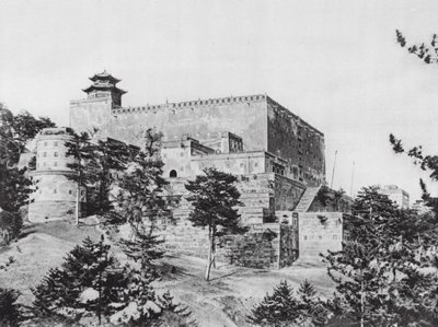 Jehol, Potala, Chihli, Huvudbyggnad i Potala, Vy från sydväst (svartvitt foto) av Ernst Boerschmann