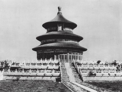 Peking, Tien tan, Chihli, Himmelens tempel, Hall för årliga böner (svartvitt foto) av Ernst Boerschmann