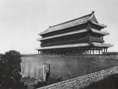 Sianfu, Pei men, Shensi, huvudtornet i norra porten (svartvitt foto) av Ernst Boerschmann