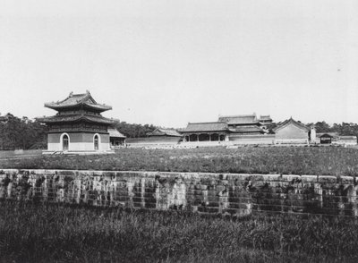 Siling, Chihli, ett gravtempel (svartvitt foto) av Ernst Boerschmann
