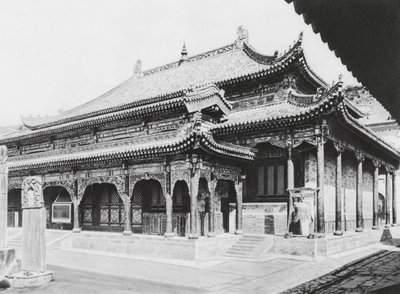 Wu tai shan, Hien tung sze, Shansi, Stora bönesalen (svartvitt foto) av Ernst Boerschmann