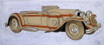 En illustration som visar en Delage från 1924 med kaross av Letourneur et Marchand av Ernst Deutsch-Dryden
