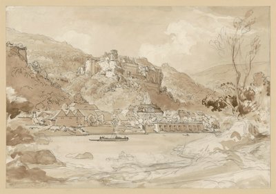 Utsikt över Heidelbergs slott och nedre stadsdel av Ernst Fries