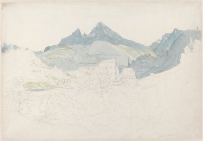 Berchtesgaden med Watzmann-toppen i fjärran av Ernst Fries