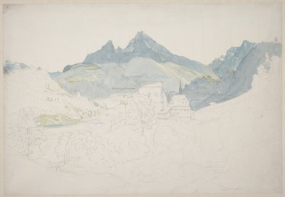 Berchtesgaden med Watzmann-toppen i fjärran av Ernst Fries