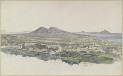 Utsikt över Neapel med Pompeji mot Vesuvius av Ernst Fries