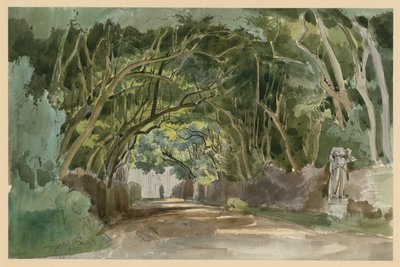 Motiv från Villa Borghese-parken i Rom av Ernst Fries