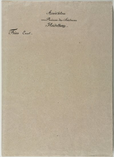 Sex utsikter över Heidelbergs slott: Wrapper, 1820. av Ernst Fries