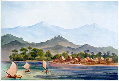 Village, Sumatra, Indonesien, 1906 av Ernst Haeckel