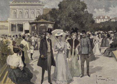 Foran Musikpavillonen i Franzensbad swed av Ernst Heilemann