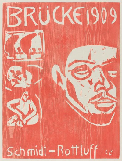 Omslag till fjärde årsboken för konstnärsgruppen Brucke, 1909. av Ernst Ludwig Kirchner