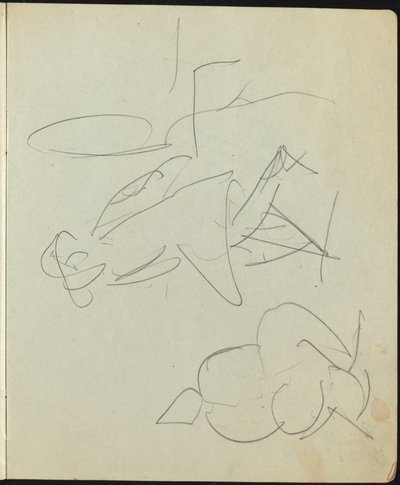 Dansare och artister sida från en skissbok, ca. 1911. av Ernst Ludwig Kirchner