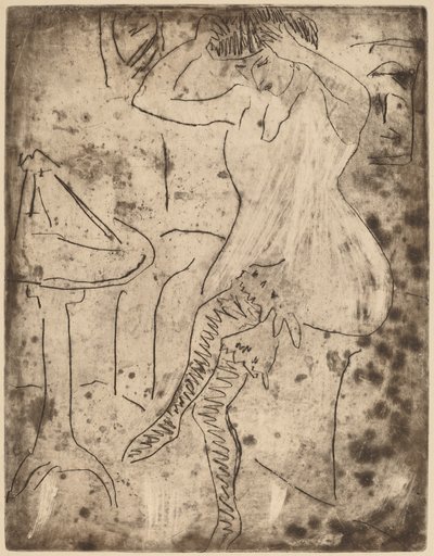 Dodo arrangerar hennes hår, 1909. av Ernst Ludwig Kirchner