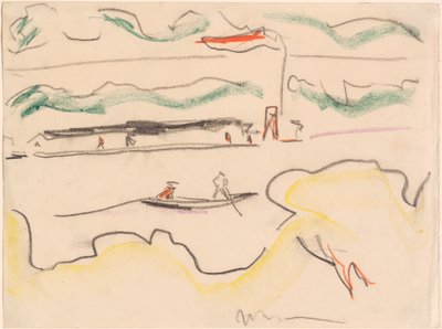 Elbe-landskap nära Dresden, 1909. av Ernst Ludwig Kirchner