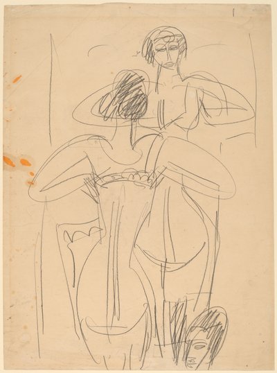 Girl Before a Mirror, 19121913. av Ernst Ludwig Kirchner
