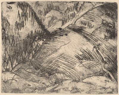Bergssluttning med getter, 1920. av Ernst Ludwig Kirchner