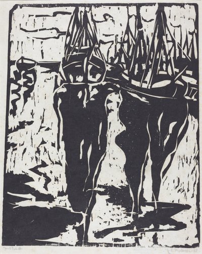 Port Scene hamnbild, 1908. av Ernst Ludwig Kirchner