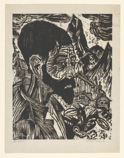 Sennkopf (Martin Schmied) (originaltitel) av Ernst Ludwig Kirchner (signed by artist)