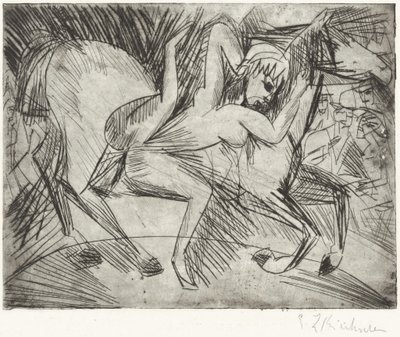 Akrobat på en häst (Voltigeuse på hästryggen) av Ernst Ludwig Kirchner
