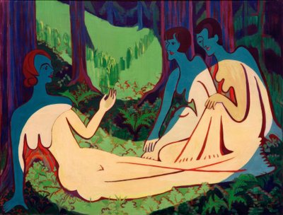 Nakenbilder i skogen (stor version) av Ernst Ludwig Kirchner