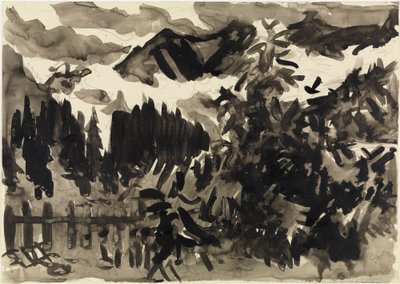 Alplandskap (dimma i bergen) av Ernst Ludwig Kirchner