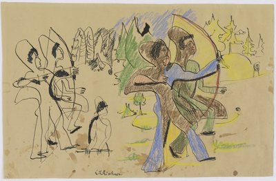 Bågskyttar av Ernst Ludwig Kirchner