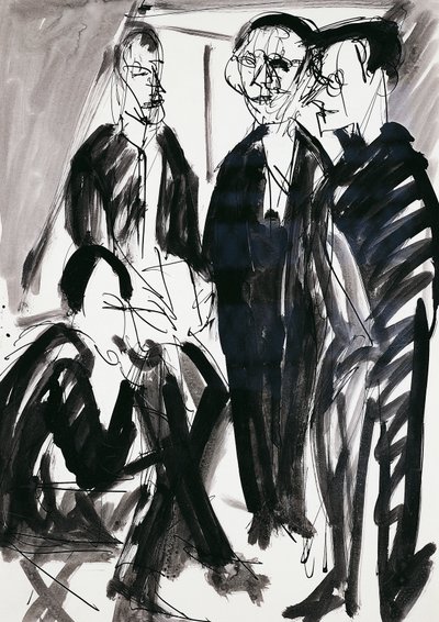 Artist och Die Brucke (Bron)-gruppen i Dresden, av Ernst Ludwig Kirchner (1880-1938) av Ernst Ludwig Kirchner