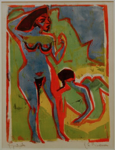 Badande kvinnor i Moritzburg av Ernst Ludwig Kirchner