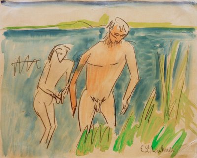 Badgäster i Moritzburg av Ernst Ludwig Kirchner