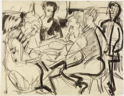 En bondfamilj vid bordet av Ernst Ludwig Kirchner