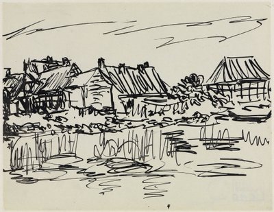 Bondgårdar vid vattnet (Fehmarn) av Ernst Ludwig Kirchner