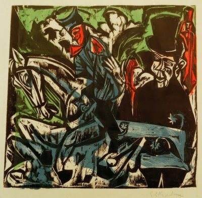 Schlemihl möter den lilla grå mannen på gatan av Ernst Ludwig Kirchner