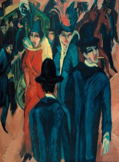 Berlin gatubild av Ernst Ludwig Kirchner