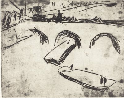 Bron på kronprinsvallen (Brucke am Kronprinzen Ufer) av Ernst Ludwig Kirchner