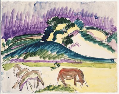 Kor i betesmarken vid sanddynerna, 1913 av Ernst Ludwig Kirchner