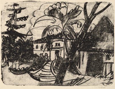 Dansk gård med herrgård av Ernst Ludwig Kirchner