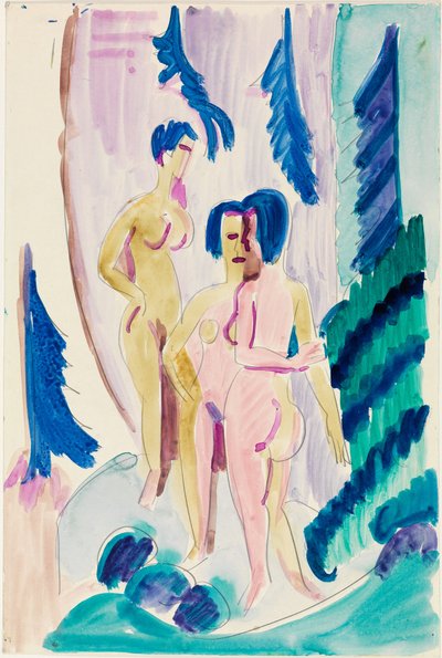Tre akter i bergsskogen av Ernst Ludwig Kirchner