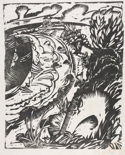 Dunelandskap med en krökt vik av Ernst Ludwig Kirchner