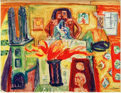 E.L.Kirchner, Interiör med tulpaner av Ernst Ludwig Kirchner