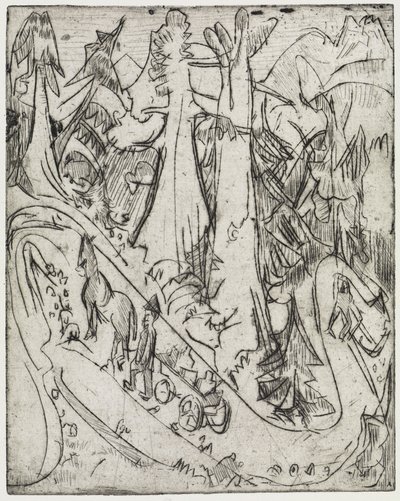 Att driva in getter/mjölkbilar på bergsvägen av Ernst Ludwig Kirchner
