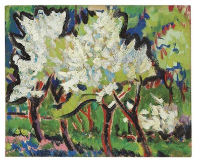 Blommande träd IV, 1909 av Ernst Ludwig Kirchner